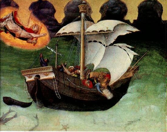 GELDER, Aert de Quaratesi Altarpiece: St. Nicholas saves a storm-tossed ship gfh France oil painting art
